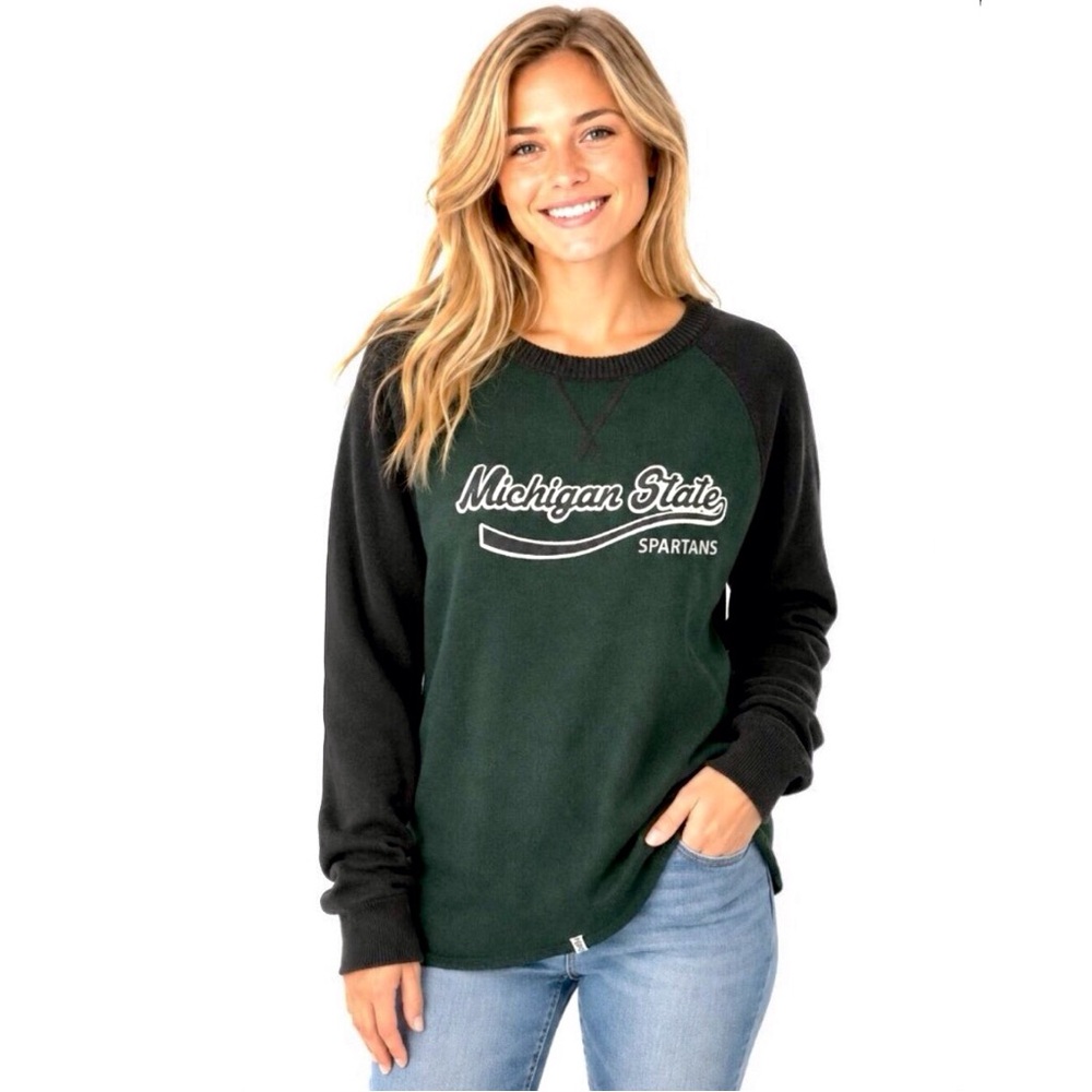 Michigan State Spartans Womens Sweater Size Small Crewneck Apres Ski Thumb Holes